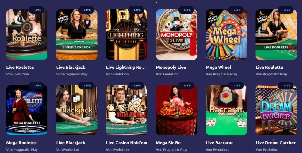 Live Casino bei Spinaway